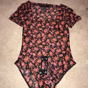 See through floral top